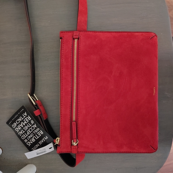 Theory Suede Belt Bag with Sleek Design and Gold Zipper - Picture 3 of 9